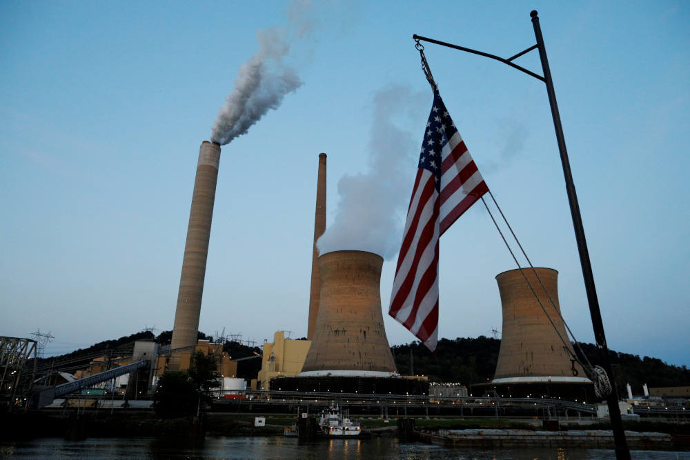 A coal-fired power-plant is seen along the Ohio River in Moundsville, W.Va., in this 2017 file photo. (CNS photo/Brian Snyder, Reuters)