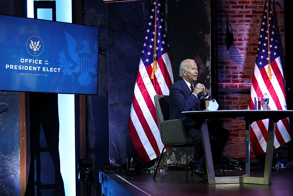 President-elect Joe Biden receives a national security briefing Nov. 17 in Wilmington, Delaware. (CNS photo/Tom Brenner, Reuters)