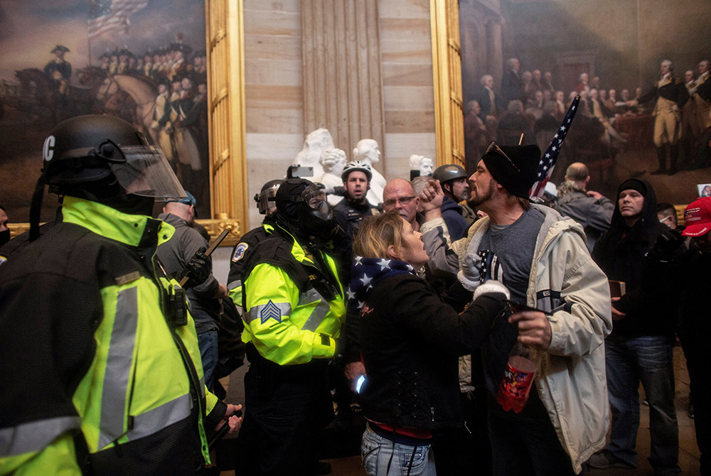 Supporters of President Donald Trump breach the U.S. Capitol on Jan. 6 in Washington, D.C., during a rally to contest the certification of the 2020 presidential election. (CNS/Reuters/Ahmed Gaber)