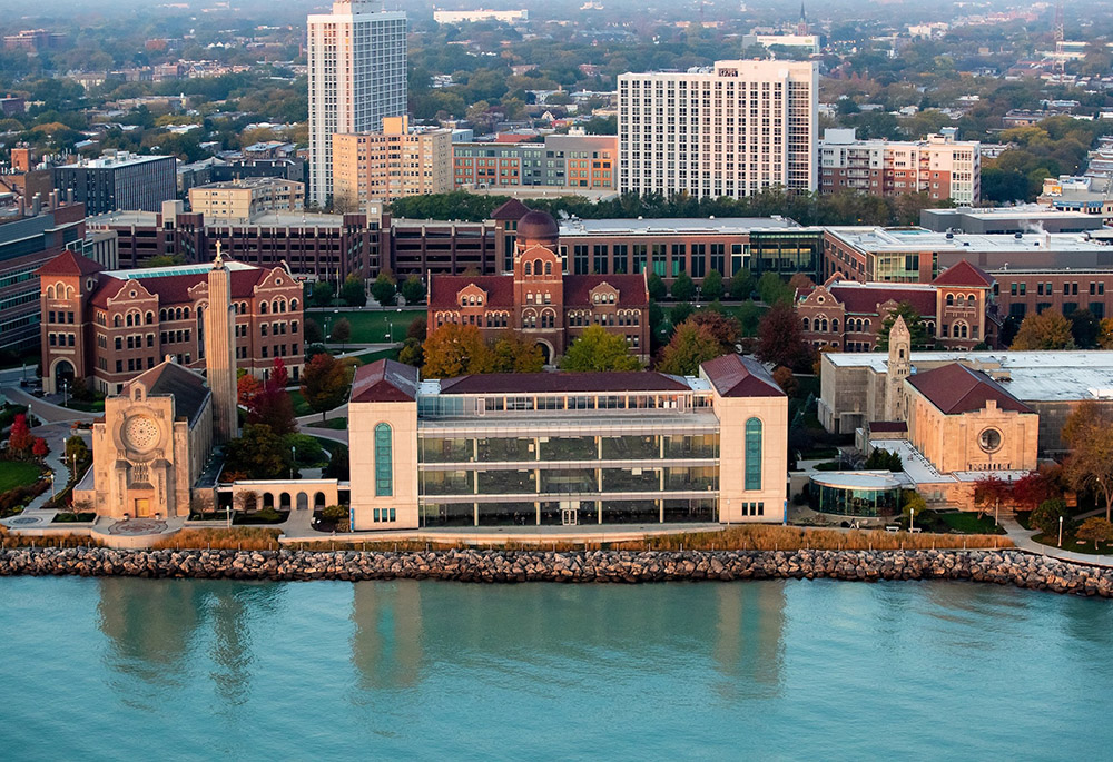 An aerial view of the Lake Shore campus of Loyola University Chicago is seen in this 2019 photo. (CNS/Courtesy of Loyola University Chicago/Lukas Keapproth) An aerial view of the Lake Shore campus of Loyola University Chicago is seen in this 2019 photo. (CNS/Courtesy of Loyola University Chicago/Lukas Keapproth)