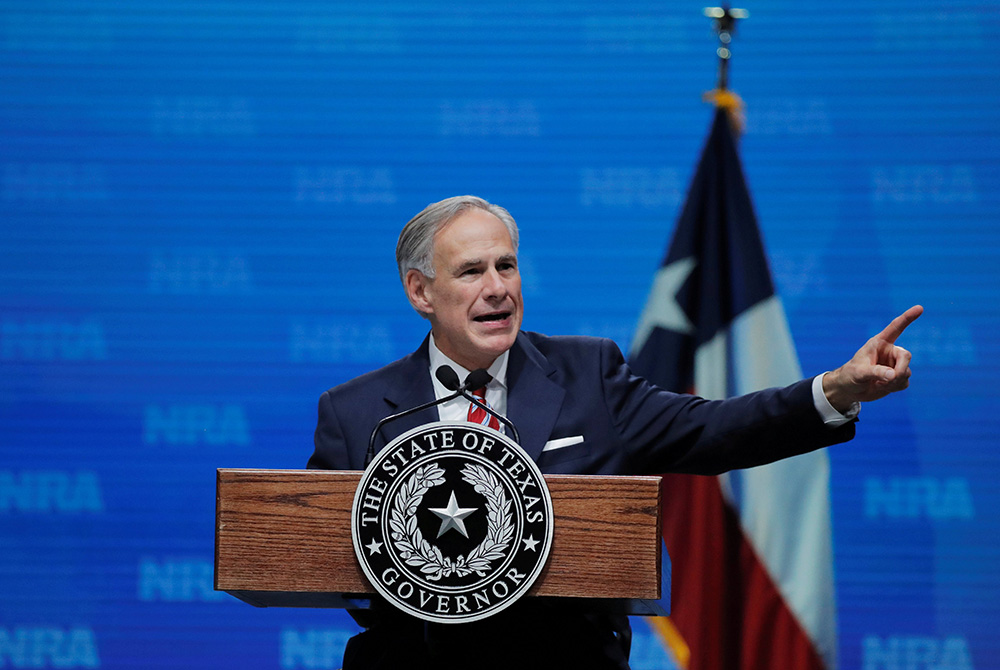 Texas Gov. Greg Abbott speaks in Dallas May 4, 2018. (CNS/Reuters/Lucas Jackson) Texas Gov. Greg Abbott speaks in Dallas May 4, 2018. (CNS/Reuters/Lucas Jackson)