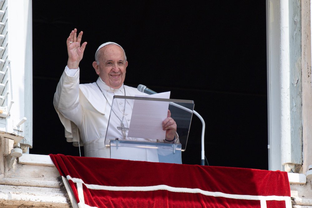 Pope Francis greets the crowd gathered in St. Peter's Square at the Vatican for the midday recitation of the Angelus July 4. After speaking about the day's Gospel reading and leading the prayer, Pope Francis went to Rome's Gemelli hospital for colon surge Pope Francis greets the crowd gathered in St. Peter's Square at the Vatican for the midday recitation of the Angelus July 4. After speaking about the day's Gospel reading and leading the prayer, Pope Francis went to Rome's Gemelli hospital for colon surge