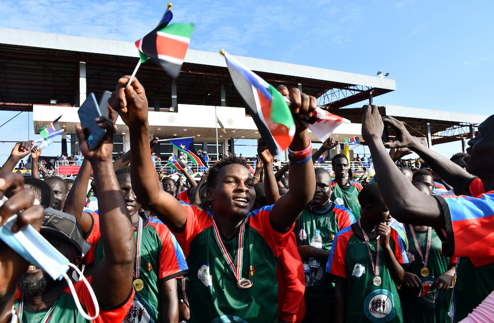 South Sudanese celebrate the 10th anniversary of the country's independence July 9 in Juba. (CNS/Reuters/Samir Bol) South Sudanese celebrate the 10th anniversary of the country's independence July 9 in Juba. (CNS/Reuters/Samir Bol)
