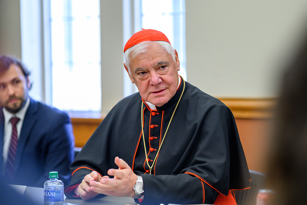 Cardinal Gerhard Müller, prefect of the Congregation for the Doctrine of the Faith from 2012 to 2017, speaks at the University of Notre Dame Oct. 27 in Indiana. (CNS/Matt Cashore, University of Notre Dame/courtesy of Today's Catholic)