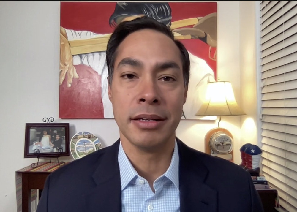 Julián Castro, lawyer and politician from San Antonio, speaks Nov. 16, 2022, during a Georgetown University online dialogue titled "How Are Latinos Changing Politics and How Are Politics Changing Latinos?"