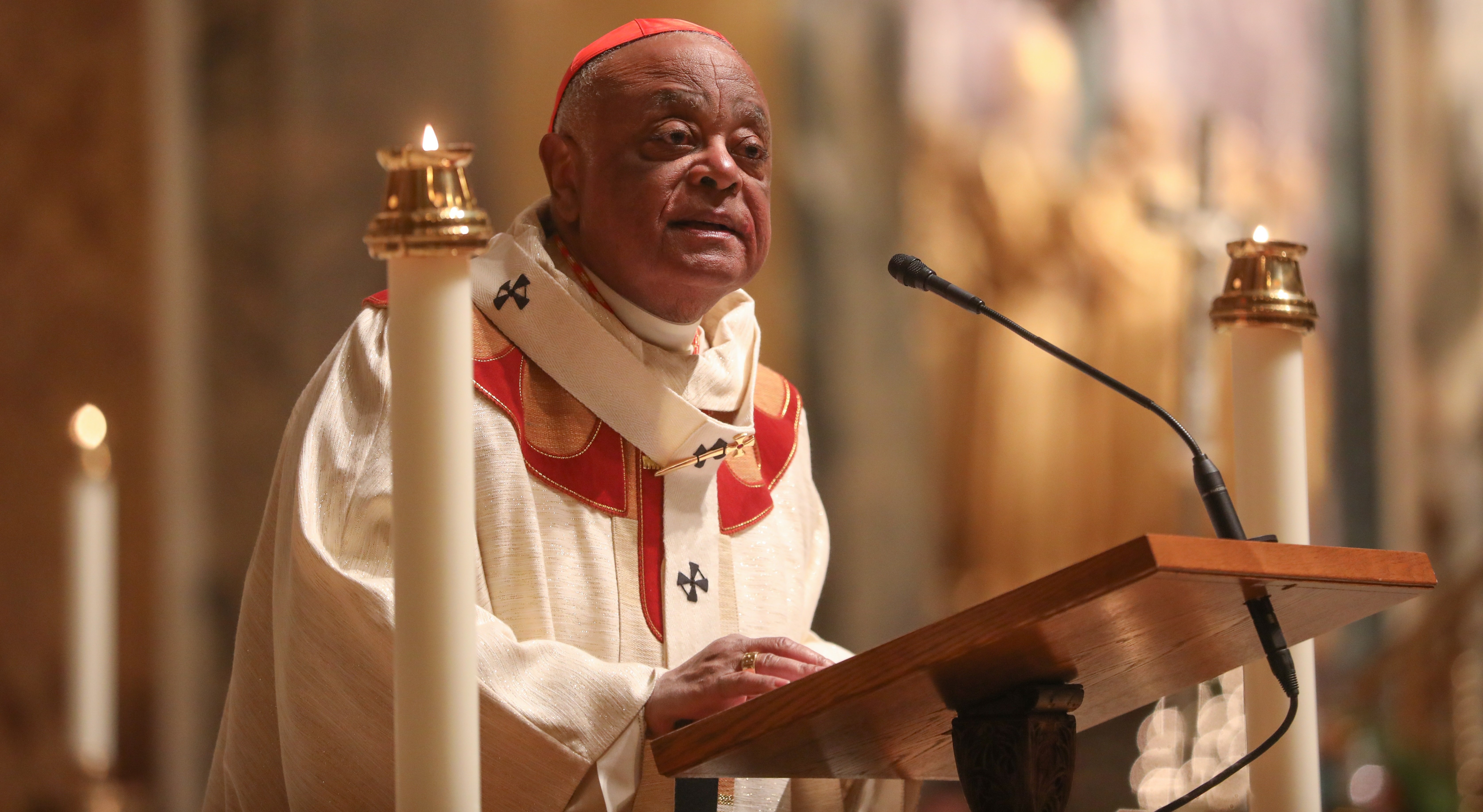 Washington Cardinal Wilton D. Gregory delivers the homily Dec. 24, 2021, at the Cathedral of St. Matthew the Apostle in Washington. (CNS photo/Andrew Biraj, Catholic Standard)