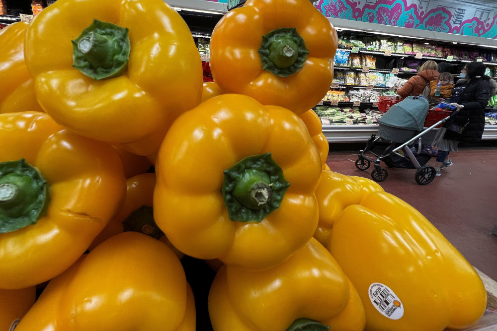 People shop at a grocery store in New York City March 10, 2022. (CNS/Reuters//Carlo Allegri)