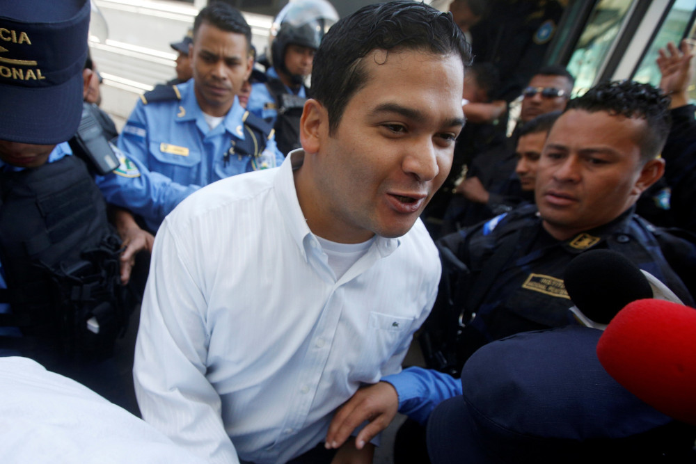 Roberto David Castillo, a former executive with Desarrollos Energéticos, arrives at court in Tegucigalpa, Honduras, in March 2018. (CNS/Reuters/Jorge Cabrera)