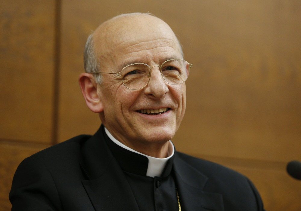 Spanish Msgr. Fernando Ocariz, prelate of Opus Dei, is pictured during a media opportunity at the University of the Holy Cross in Rome Jan. 24, 2017. (CNS photo/Paul Haring)