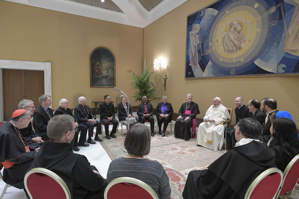 Pope Francis leads an audience with members of the Joint International Commission for Dialogue between the World Methodist Council and the Catholic Church at the Vatican Oct. 5, 2022