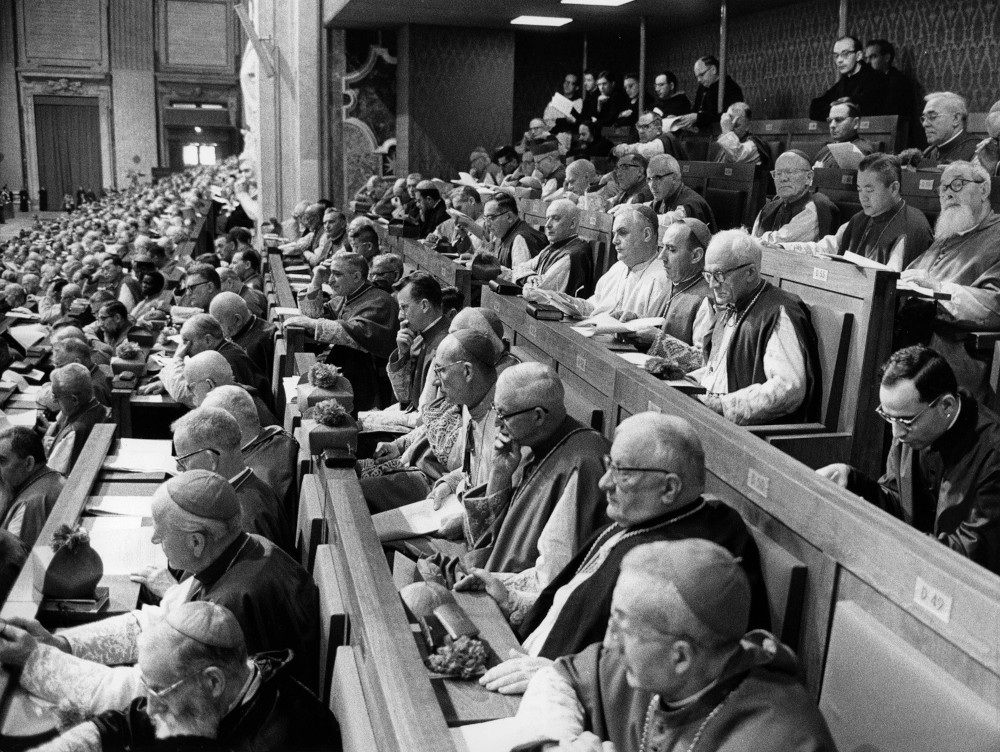 Bishops are pictured in a file photo during a Vatican II session inside St. Peter's Basilica at the Vatican. (CNS file photo)