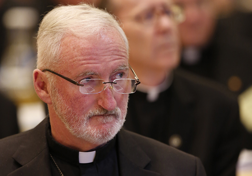 Auxiliary Bishop David O'Connell of Los Angeles listens to a speaker Nov. 16, 2015, during the fall general assembly of the U.S. Conference of Catholic Bishops in Baltimore. (CNS/Bob Roller)