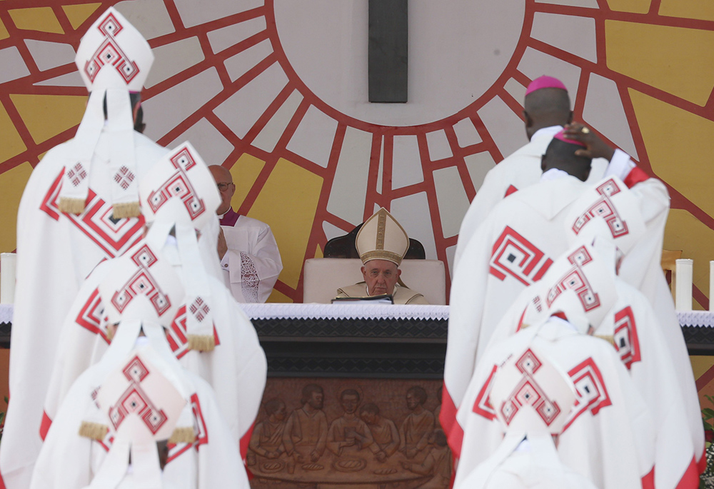 Pope Francis celebrates Mass at Ndolo airport Feb. 1 in Kinshasa, Congo. (CNS/Paul Haring)