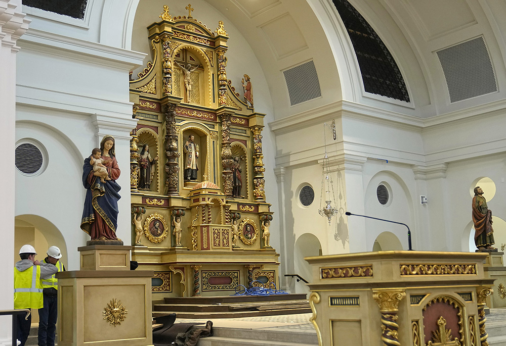 Work continues on the Blessed Stanley Rother Shrine Feb. 2 in Oklahoma City. A dedication Mass set for Feb. 17 will mark the official opening of the shrine. (AP photo/Sue Ogrocki)