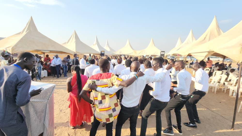 Participants celebrate in a photo from the Jan. 28 and Jan. 31 Youth Peace Pilgrimages in Juba, South Sudan. (Courtesy of Sant'Egidio/Elizabeth Boyle)