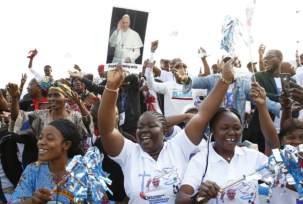 Pope Francis celebrates Mass at Ndolo airport in Kinshasa, Congo, Feb. 1, 2023. (CNS/Paul Haring)