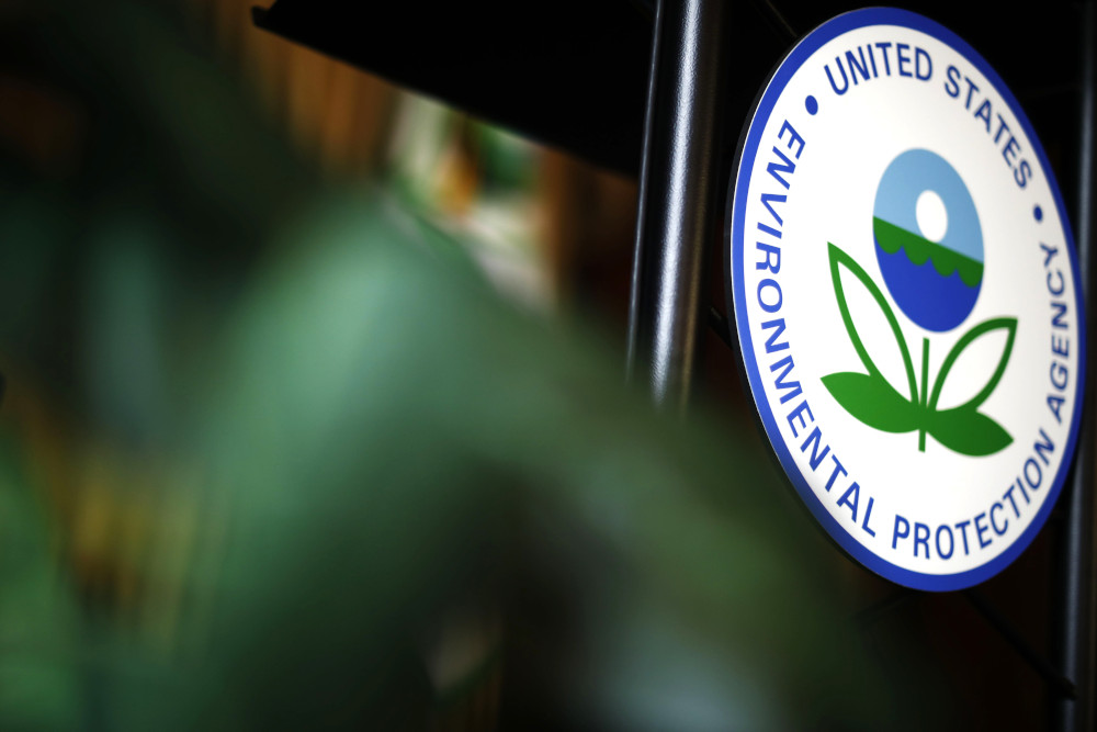 The U.S. Environmental Protection Agency's sign is seen on the podium at EPA headquarters in Washington July 11, 2018. The EPA proposed the first federal limits on "forever chemicals" in drinking water March 14, a move the Biden administration said will save thousands of lives and prevent some serious illnesses attributed to exposure to these chemicals over time. (OSV News/Reuters/Ting Shen)