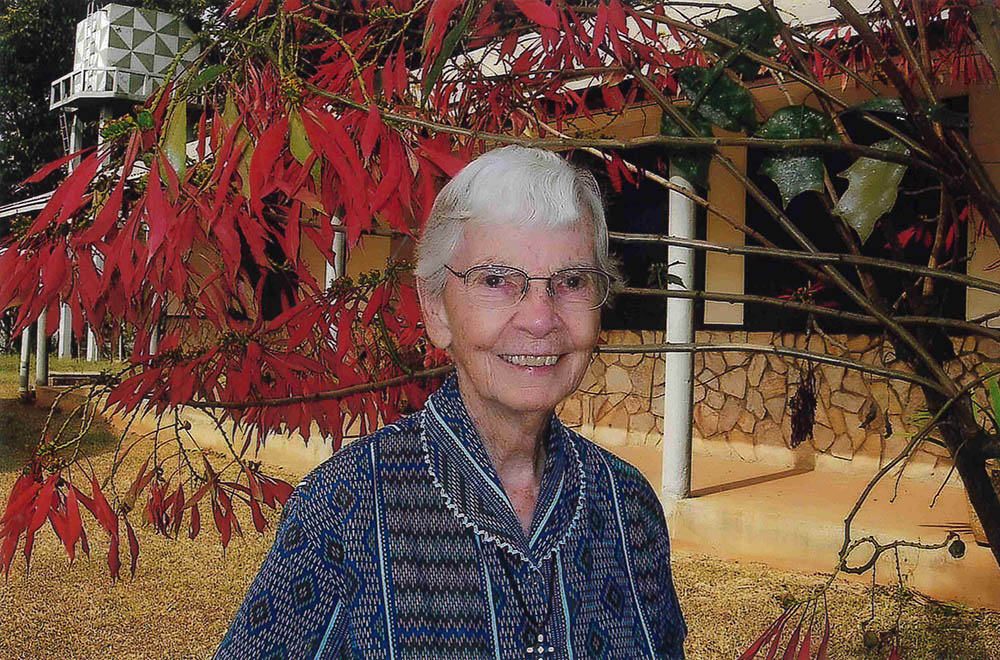 Sr. Kathleen Feeley outside the School Sisters of Notre Dame novitiate in Sunyani, Ghana (Courtesy of Kathleen Feeley)