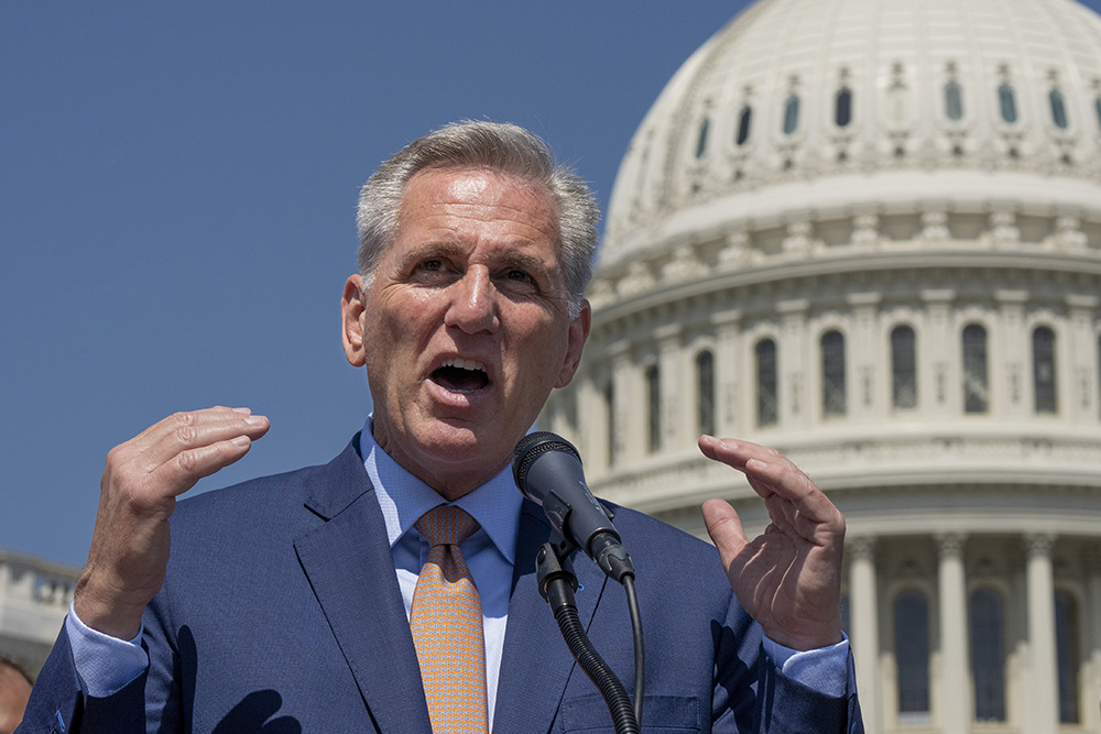 Speaker of the House Kevin McCarthy, R-California, speaks at the Capitol in Washington April 20. (AP/J. Scott Applewhite, File)