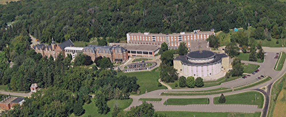 Sinsinawa Mound has been home to the Dominican Sisters of Sinsinawa, Wisconsin, since their founding in 1847, with the Stone Building dating to 1844. (Courtesy of the Dominican Sisters of Sinsinawa)