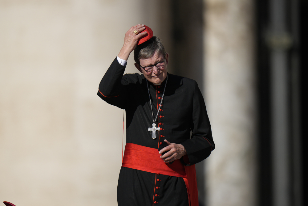 Cardinal Rainer Maria Woelki attends Pope Francis' weekly general audience in St. Peter's Square at The Vatican, Wednesday, Oct. 5, 2022. (AP Photo/Alessandra Tarantino, File)