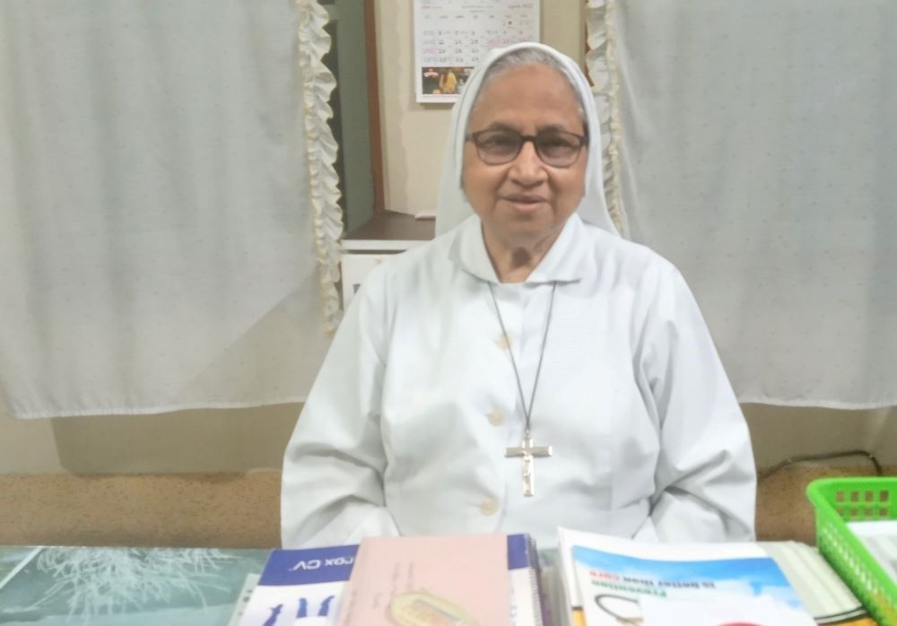 Sr. Sandra Joseph sits in her office at St. Vincent Hospital in Dinajpur, Northern Bangladesh, where she works as a nurse. (Sumon Corraya)