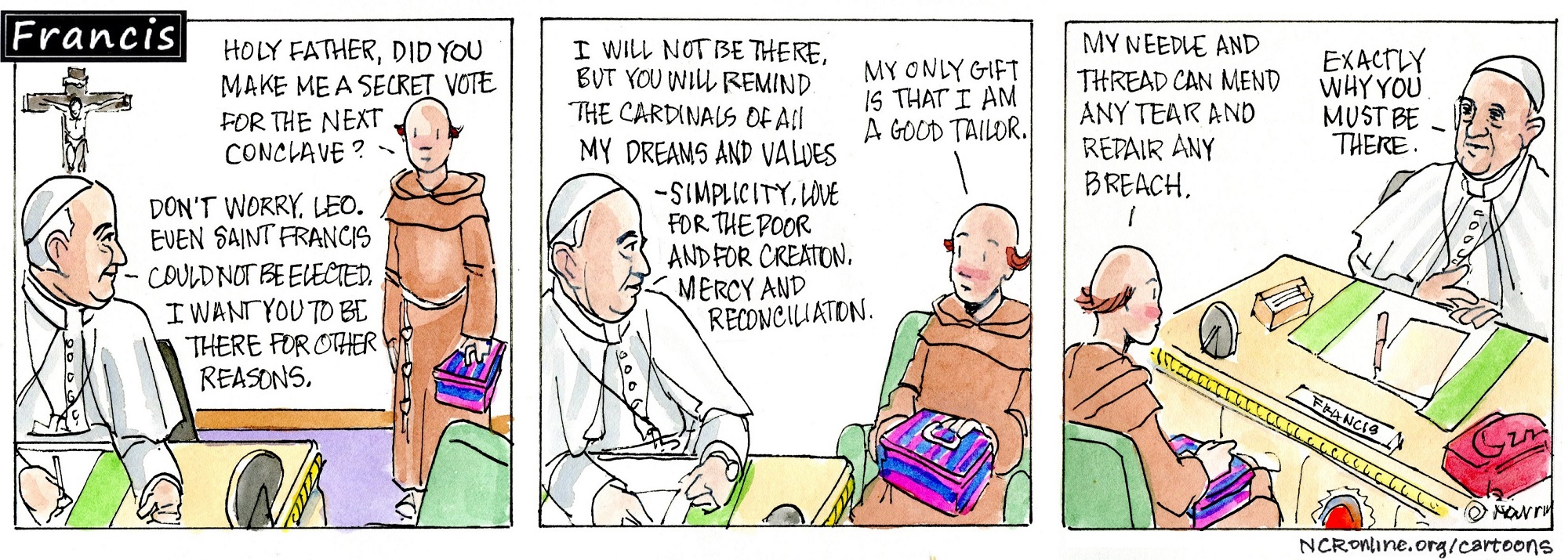 Francis, the comic strip: Did Francis make Leo a secret vote for the next conclave?