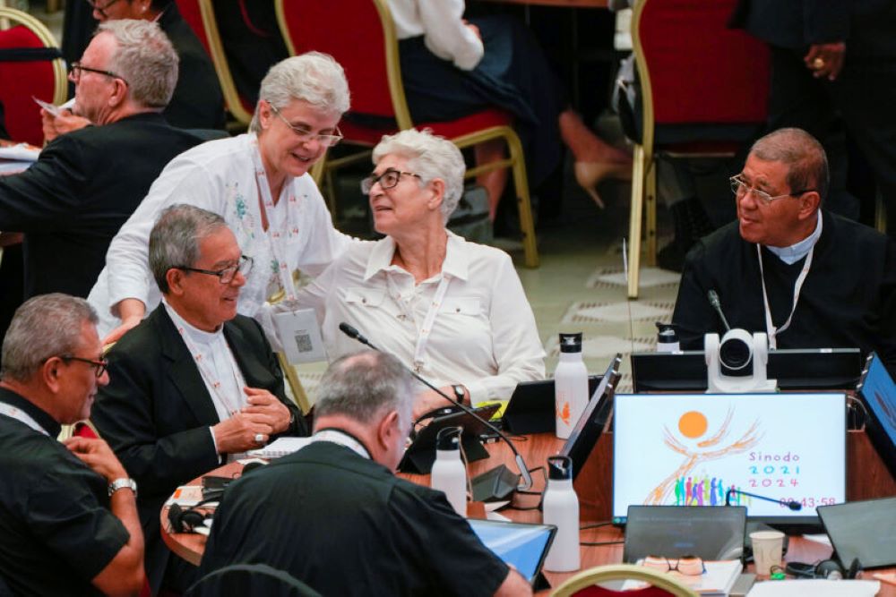 Participants of the 16th General Assembly of the Synod of Bishops attend a daily session of the month-long event in the Paul VI Hall at the Vatican, Oct. 16. (AP/Domenico Stinellis)