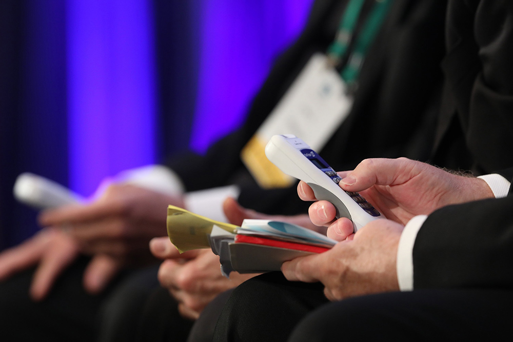 Bishops vote Nov. 12, 2019, during the fall general assembly of the U.S. Conference of Catholic Bishops in Baltimore. (CNS/Bob Roller)