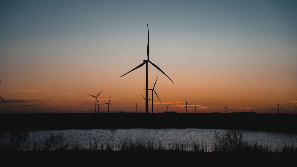 Wind turbine in water body