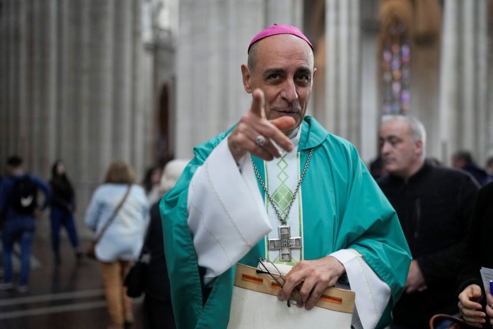 Cardinal Víctor Fernández, head of the Dicastery for the Doctrine of the Faith, seen here in a July 8 photo, has defended the orthodoxy of the declaration allowing blessings for couples in same-sex relationships. (AP/Natacha Pisarenko)