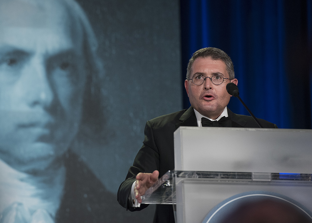 Leonard Leo, then executive vice president of the Federalist Society, speaks at the 2017 National Lawyers Convention in Washington, D.C., Nov. 16, 2017. (AP/Sait Serkan Gurbuz)