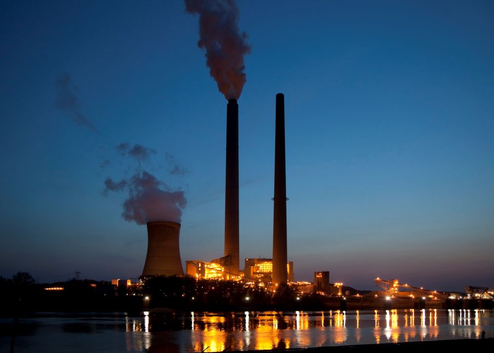 Smoke from the American Electric Power's coal-fired Mountaineer Power Plant, along the banks of the Ohio River in New Haven, W.Va., is seen in this file photo. (OSV News/Jim West)