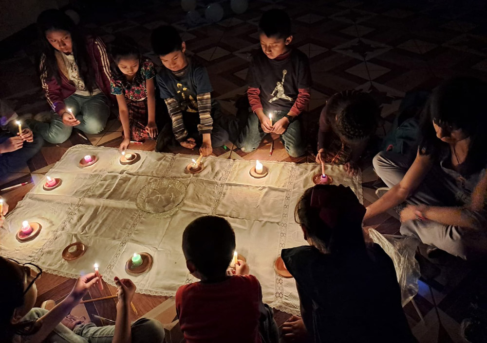 A circular church in which every child of God has his or her place reserved by Christ: anticipating Easter celebrations with children and adolescents in Chimaltenango, Guatemala, March 2023 (Courtesy of Nancy Mancera)