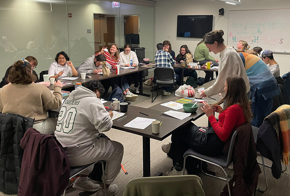 The "Eco-Warriors" group meets at Loyola University Chicago. (Courtesy of Mark Mackey)