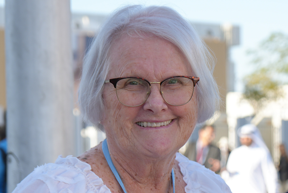 Adrian Dominican Sr. Durstyne Farnan, who has represented the Dominican Leadership Conference at the United Nations since 2019, attends the 2022 U.N. climate change conference in Sharm el-Sheikh, Egypt. (EarthBeat photo/Doreen Ajiambo)