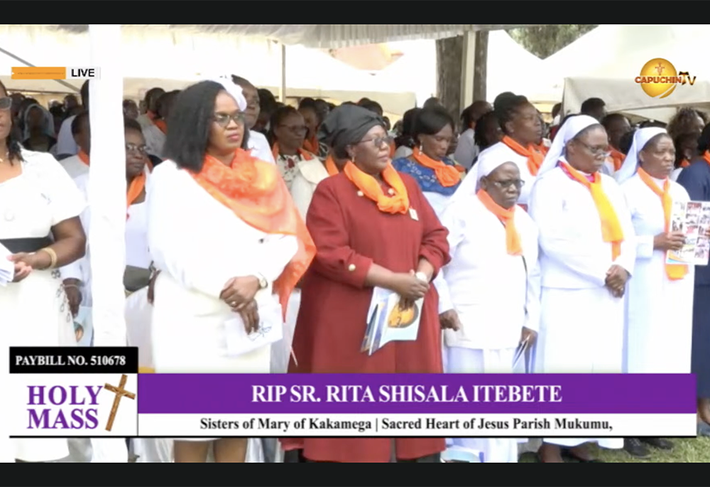 Screenshot of the funeral Mass for Sr. Rita Shisala Itebete of the Sisters of Mary of Kakamega (GSR screenshot)