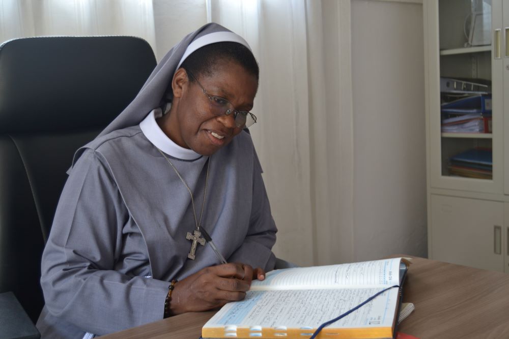 Sr. Marjory Mwansa sits in her office 