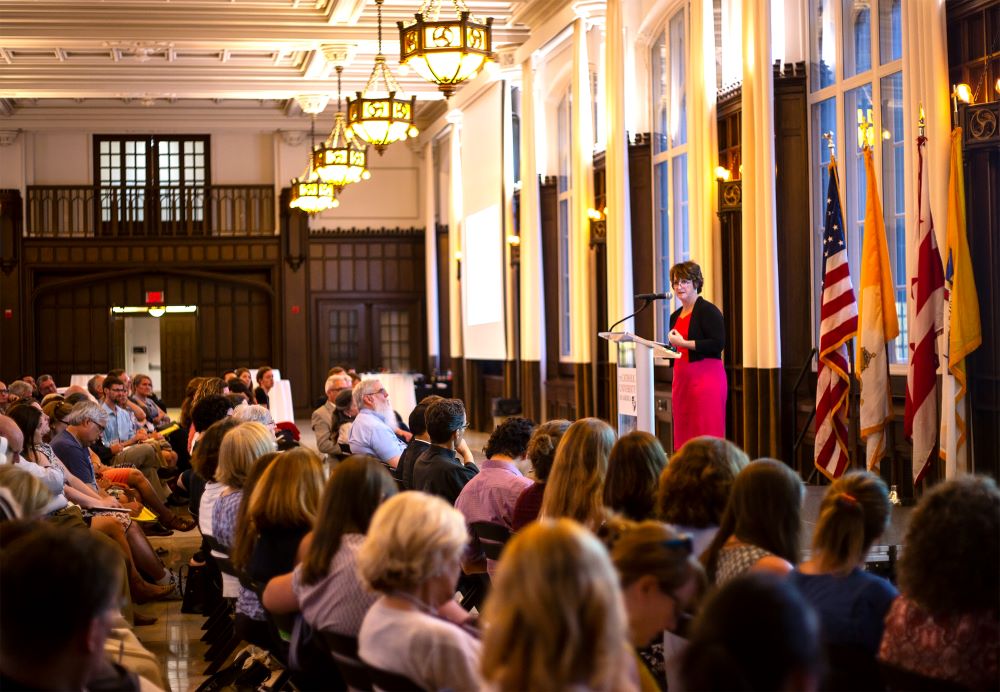 Mary Rice Hasson, co-founder of the Ethics and Public Policy Center's Person and Identity Project, speaks at the Institute for Catholic Liberal Education's national conference.