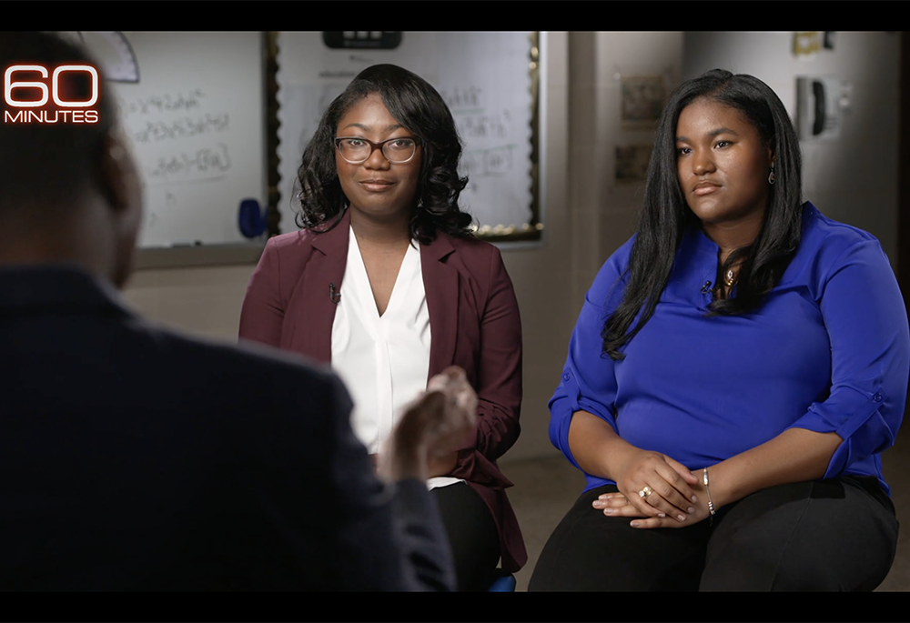 CBS News' Bill Whitaker interviews Ne'Kiya Jackson and Calcea Johnson on 60 Minutes (NCR screenshot/CBS News)