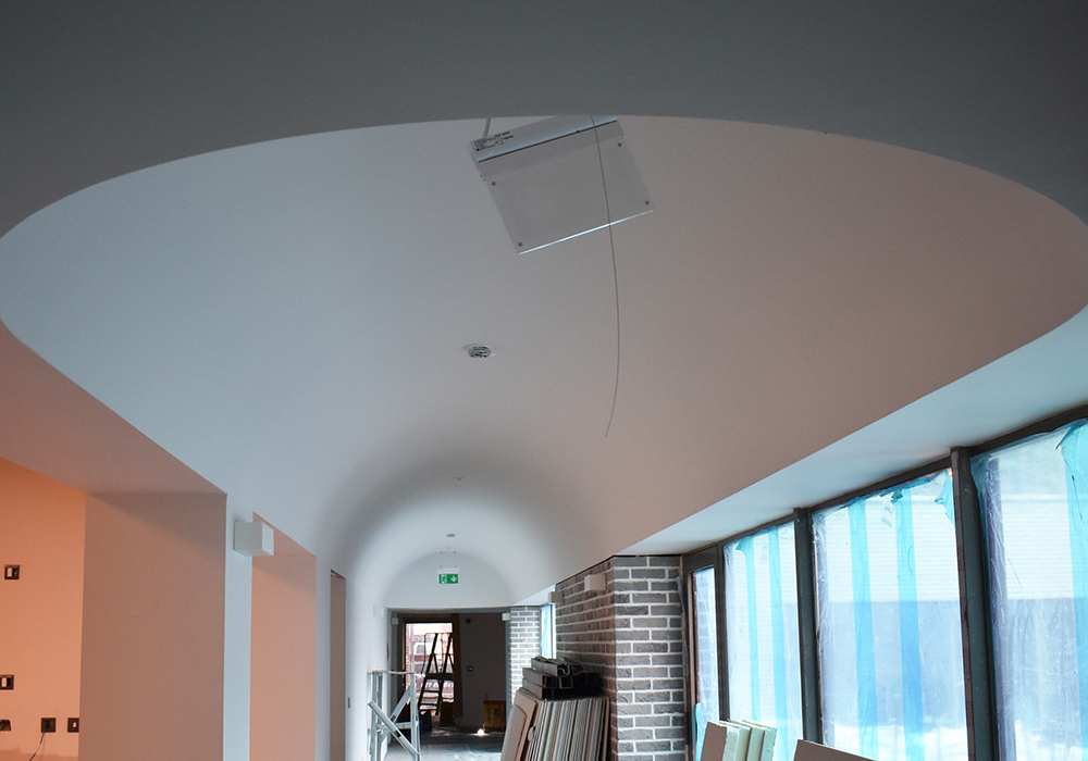 Vaulted ceilings along the corridors of Kylemore's new monastery challenged the plasterers creating the interior spaces. (Julie A. Ferraro)