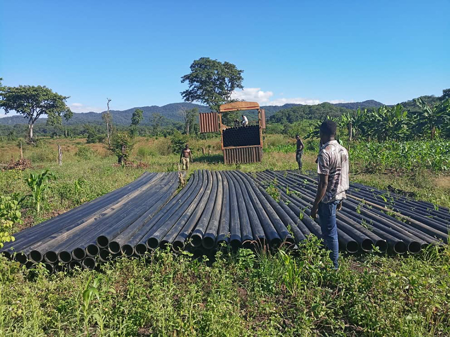 Piping supplies water to the Franciscan Sisters of Charity's compound in the Ifumbo district of Tanzania. (Courtesy of Sr. Senorina Lukwachala)