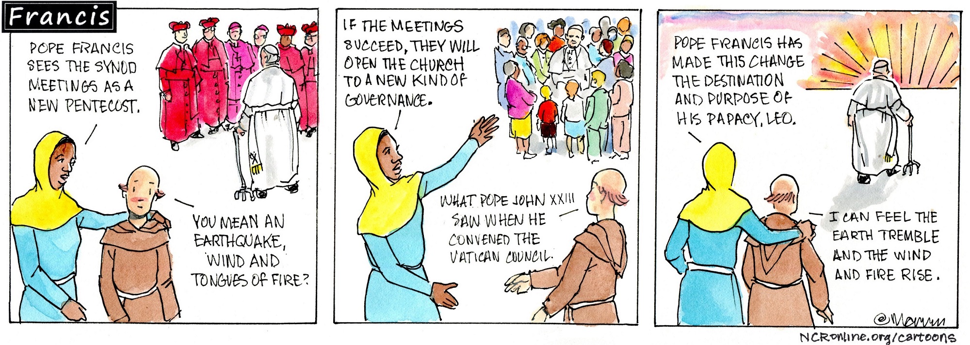 Francis, the comic strip: Will the synod meetings arise to a new Pentecost?