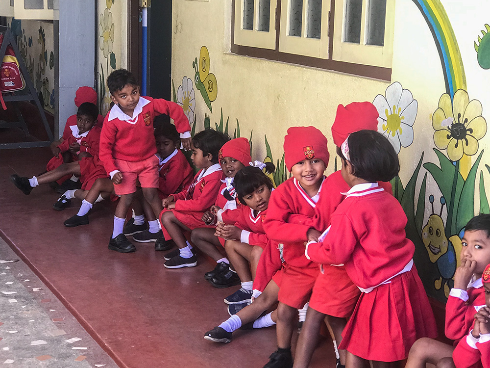 Kids enjoy an outdoor session at the Montessori school managed by Sr. Pupika Perera of the Sisters of Charity of Jesus and Mary at Nuwereliya, Sri Lanka. (Thomas Scaria)