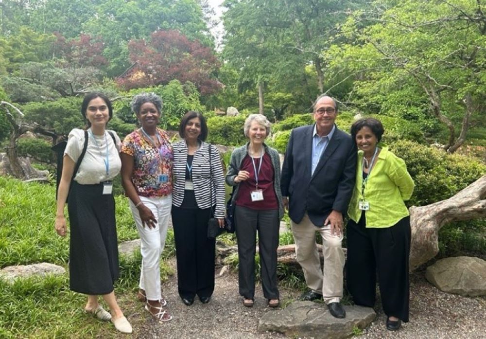 The board of directors for the Conrad N. Hilton Foundation gathered in Birmingham, Alabama, to discuss the board's equity fund. Sr. Joyce Meyer is third from right. (Courtesy of Shaheen Kassim-Lakha)