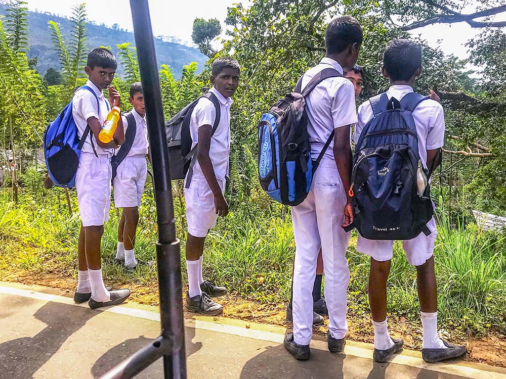 Children of tea plantation workers return from classes at a Tamil medium school in Pussellawa, Sri Lanka. (Thomas Scaria)