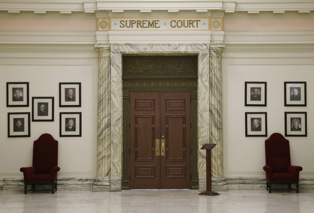 Oklahoma Supreme Court Large doorway in marble hall