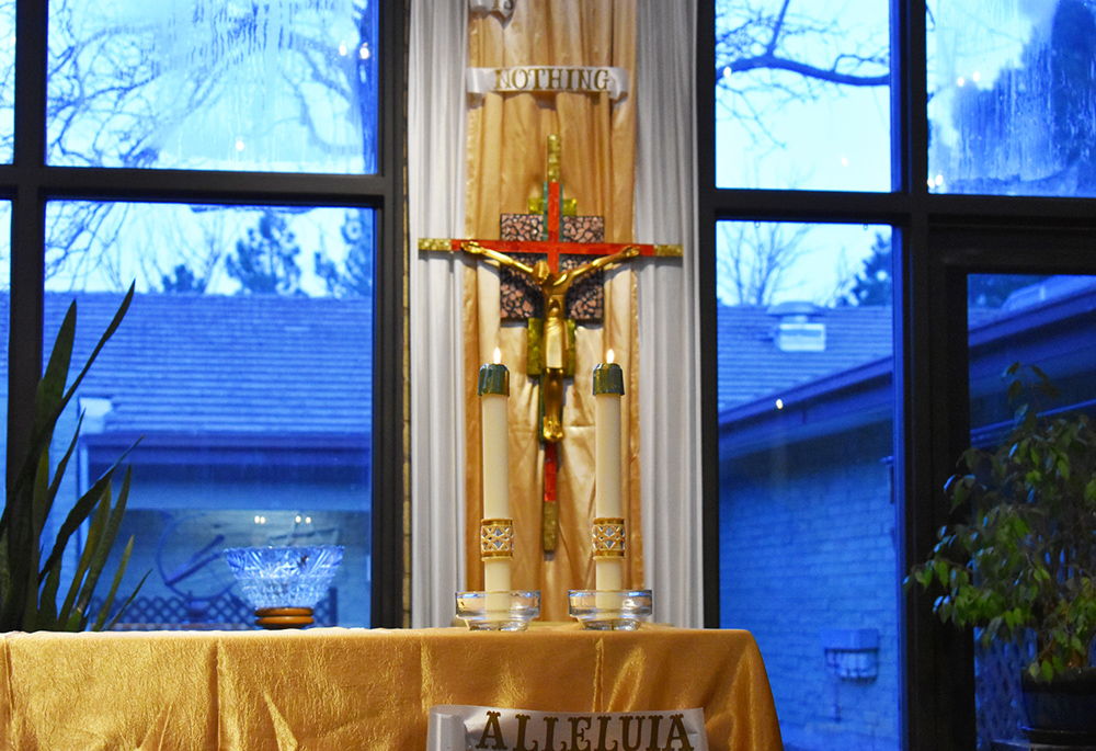 The chapel at the Monastery of the Ascension, Jerome, Idaho, looks out upon the monks' enclosed garden. (Julie A. Ferraro)