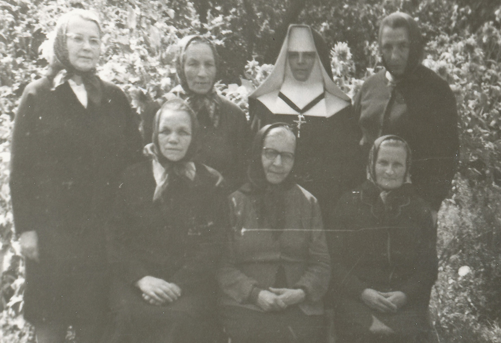 Sr. Olha Ladzhun, first on the left, is pictured at the 1974 final vows of Sr. Julianna Dzhuhan (Courtesy of the Basilian Sisters of the Most Holy Trinity Province, Ukraine)