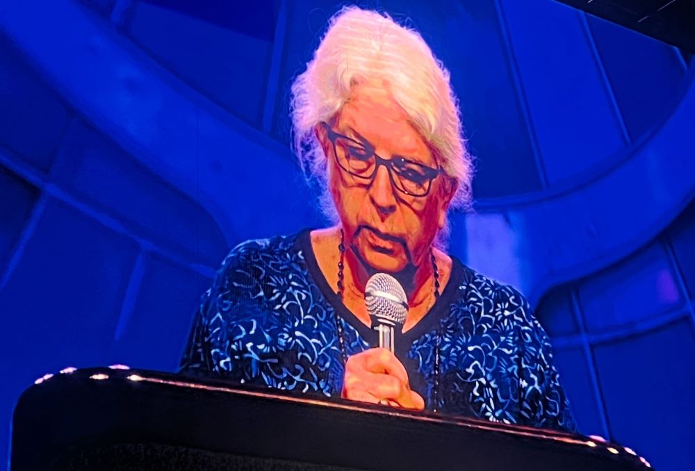 Martha Hennessy speaks at eucharistic congress. Martha Hennessy speaks at eucharistic congress.